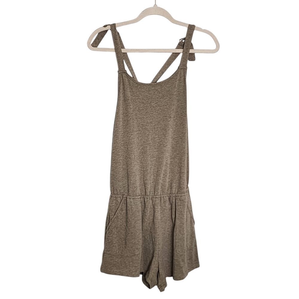 Kori romper brown cotton blend beachy casual shorts S